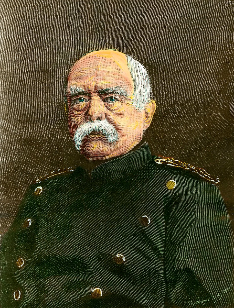 Ritratto di Otto Von Bismarck (1815-1898) Cancelliere di Prussia. Incisione del XIX secolo Collezione privata da Anonymous Anonymous