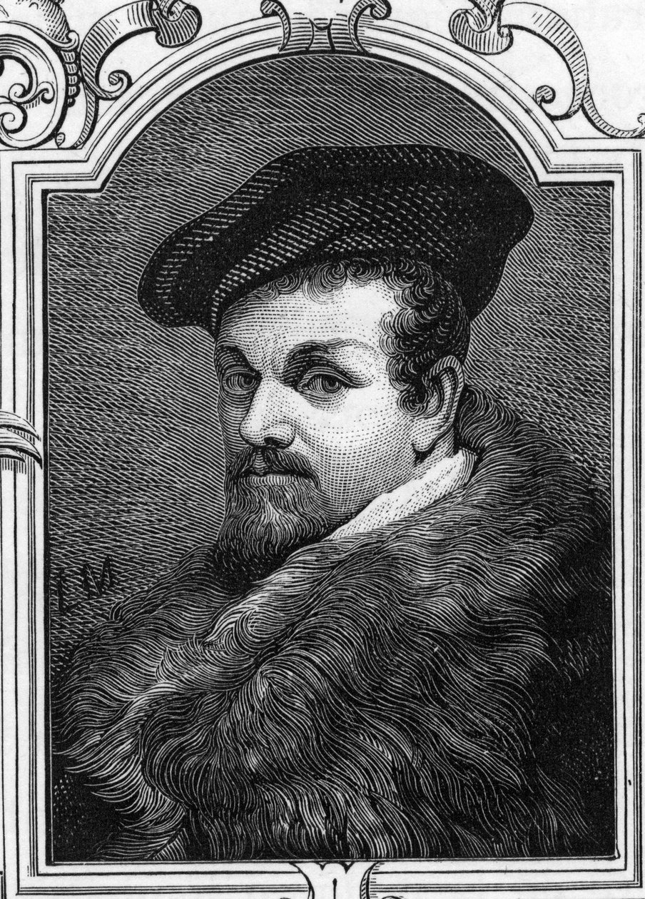 Ritratto di Pier Francesco Mazzucchelli detto il Morazzone (1573-1626) pittore italiano. Incisione del 1859 in 
