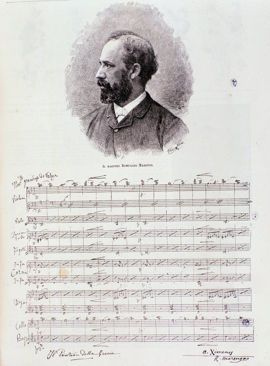 Ritratto di Romualdo Marenco (incisione) da Anonymous Anonymous