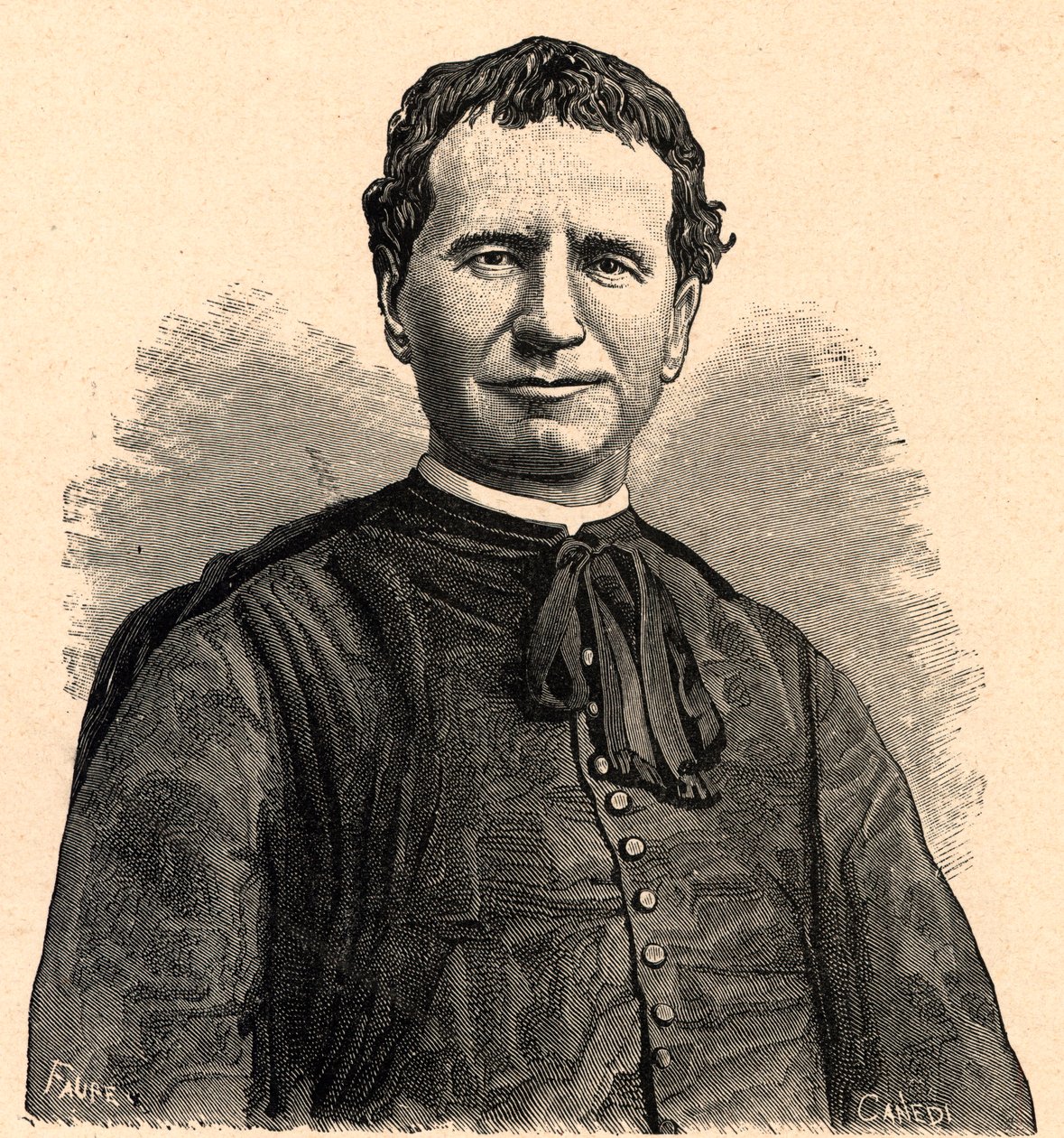 Ritratto di San Giovanni Bosco (1815-1888) XIX secolo (incisione) da Anonymous Anonymous