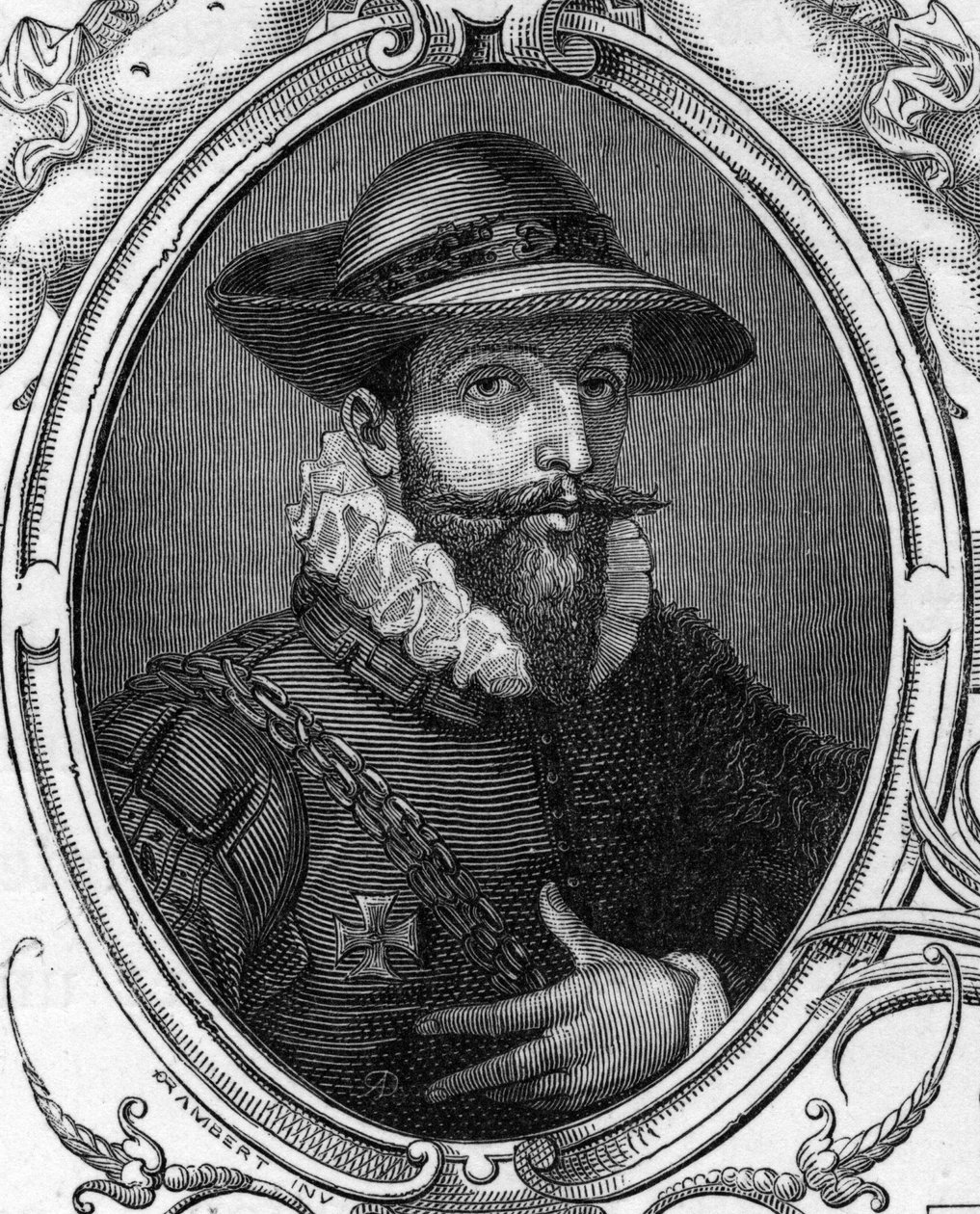 Ritratto di Simone Cantarini detto il Pesarese (1612-1648) incisione del 1859 in 