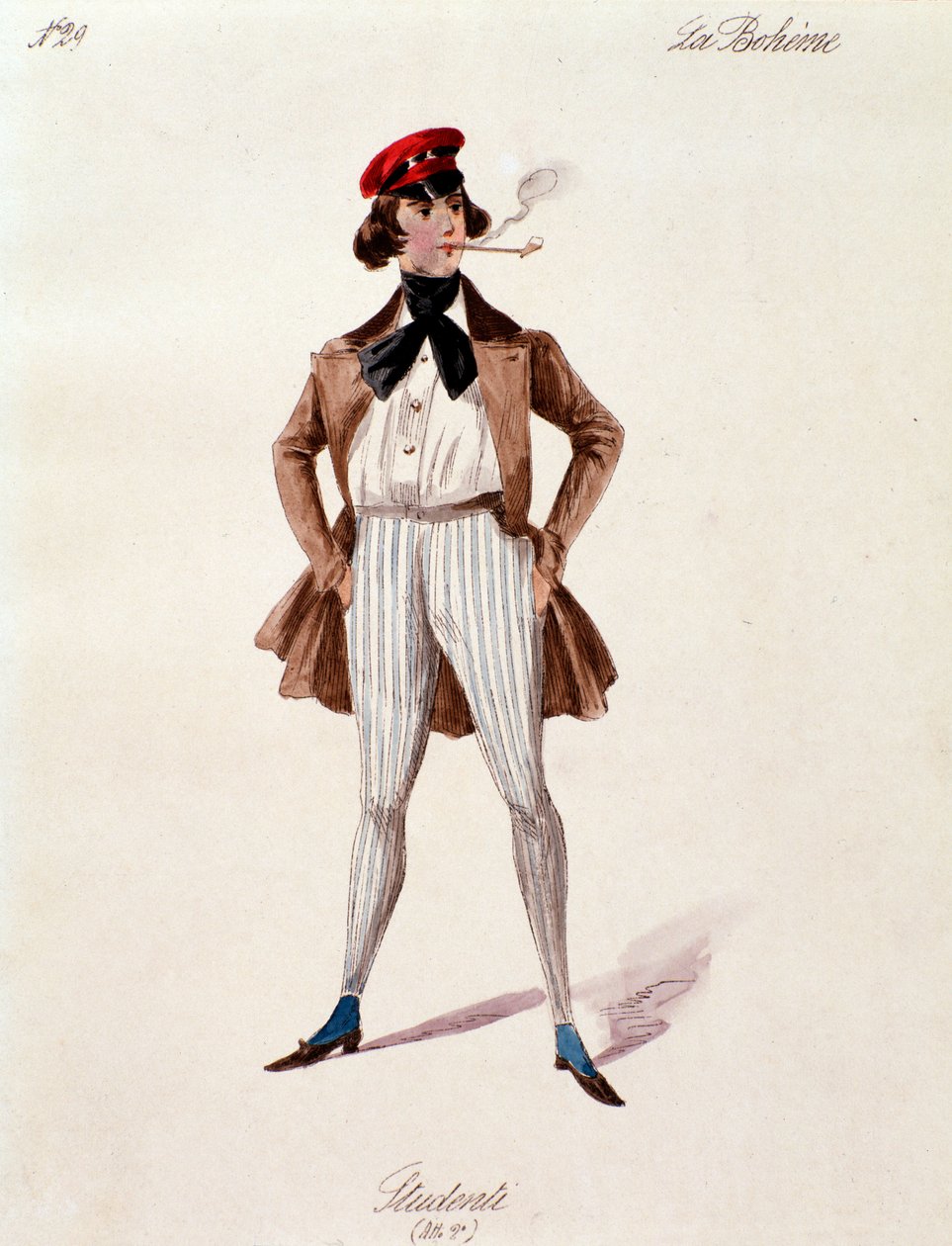 Ritratto di uno studente, da La bohème di Puccini (1892-1895) da Anonymous Anonymous