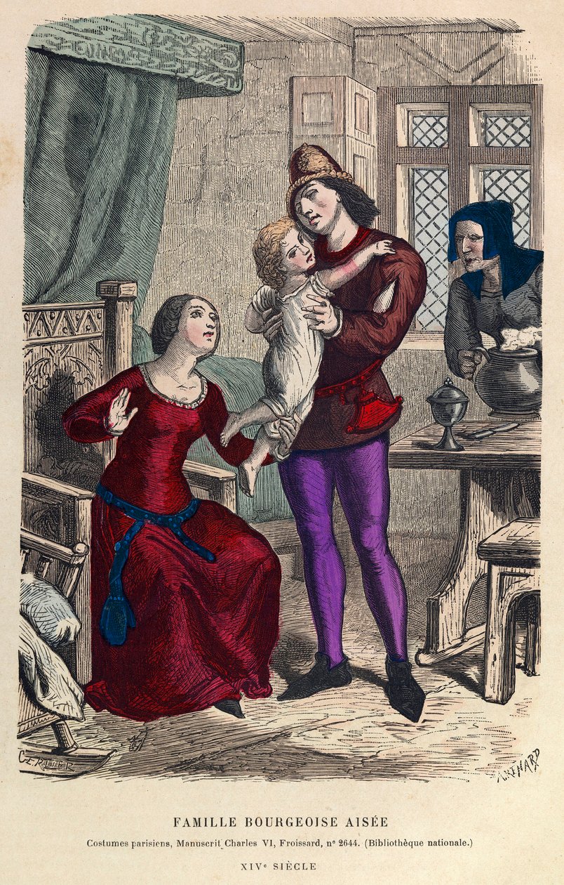 Ritratto di una famiglia borghese benestante a Parigi nel XIV secolo da Anonymous Anonymous
