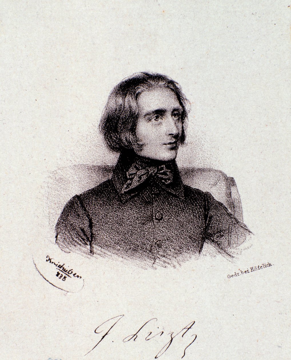 Ritratto del compositore ungherese Franz Liszt (1811-1886) da Anonymous Anonymous