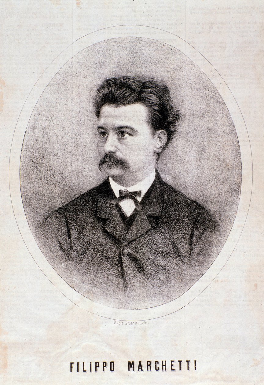 Ritratto del compositore italiano Filippo Marchetti (1831-1902). Incisione. XIX secolo. Collezione privata milanese da Anonymous Anonymous