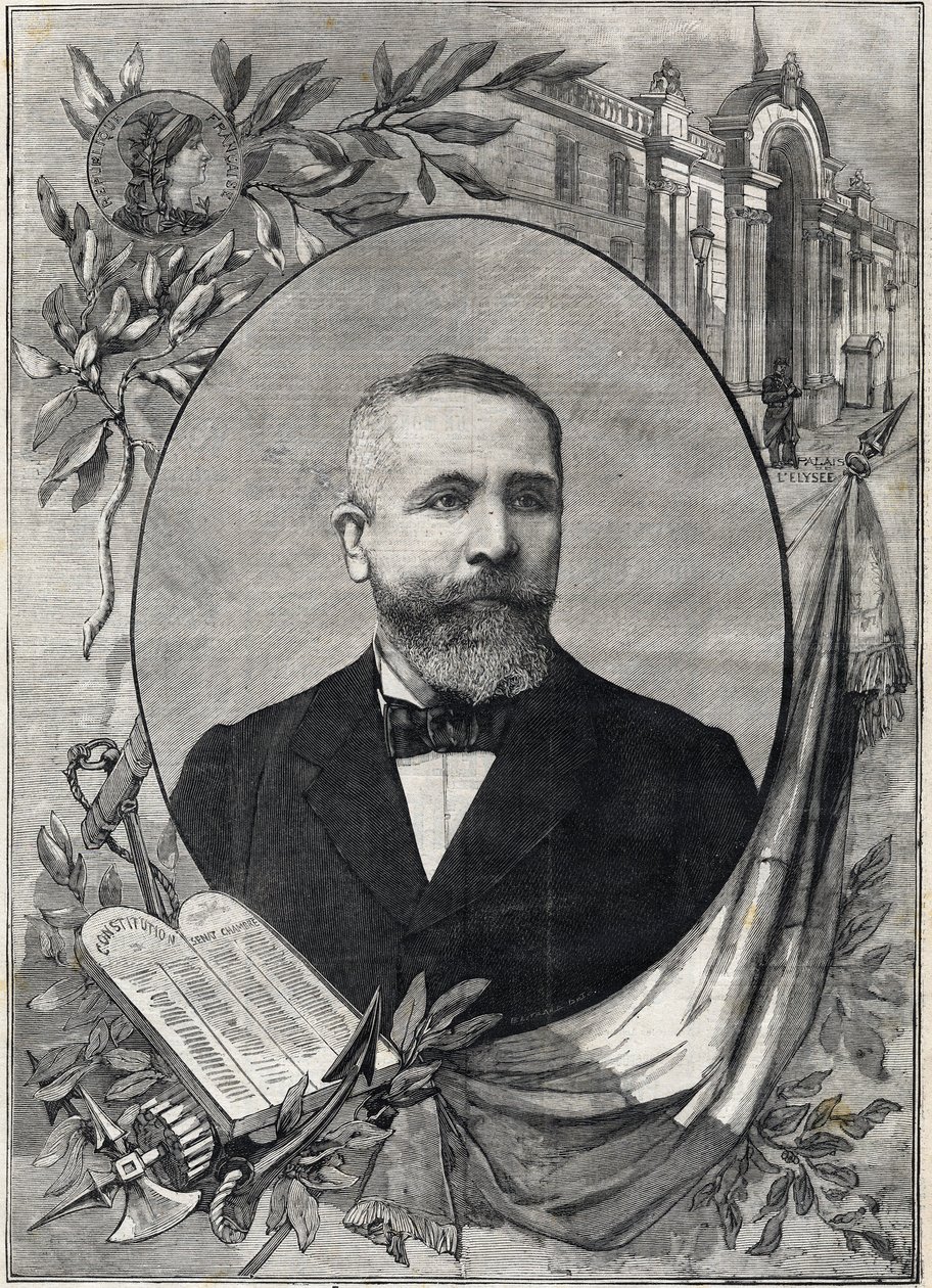 Ritratto del nuovo presidente francese Émile Loubet (1838-1929) eletto il 18 febbraio 1899. Incisione. In "Le petit parisien" da Anonymous Anonymous
