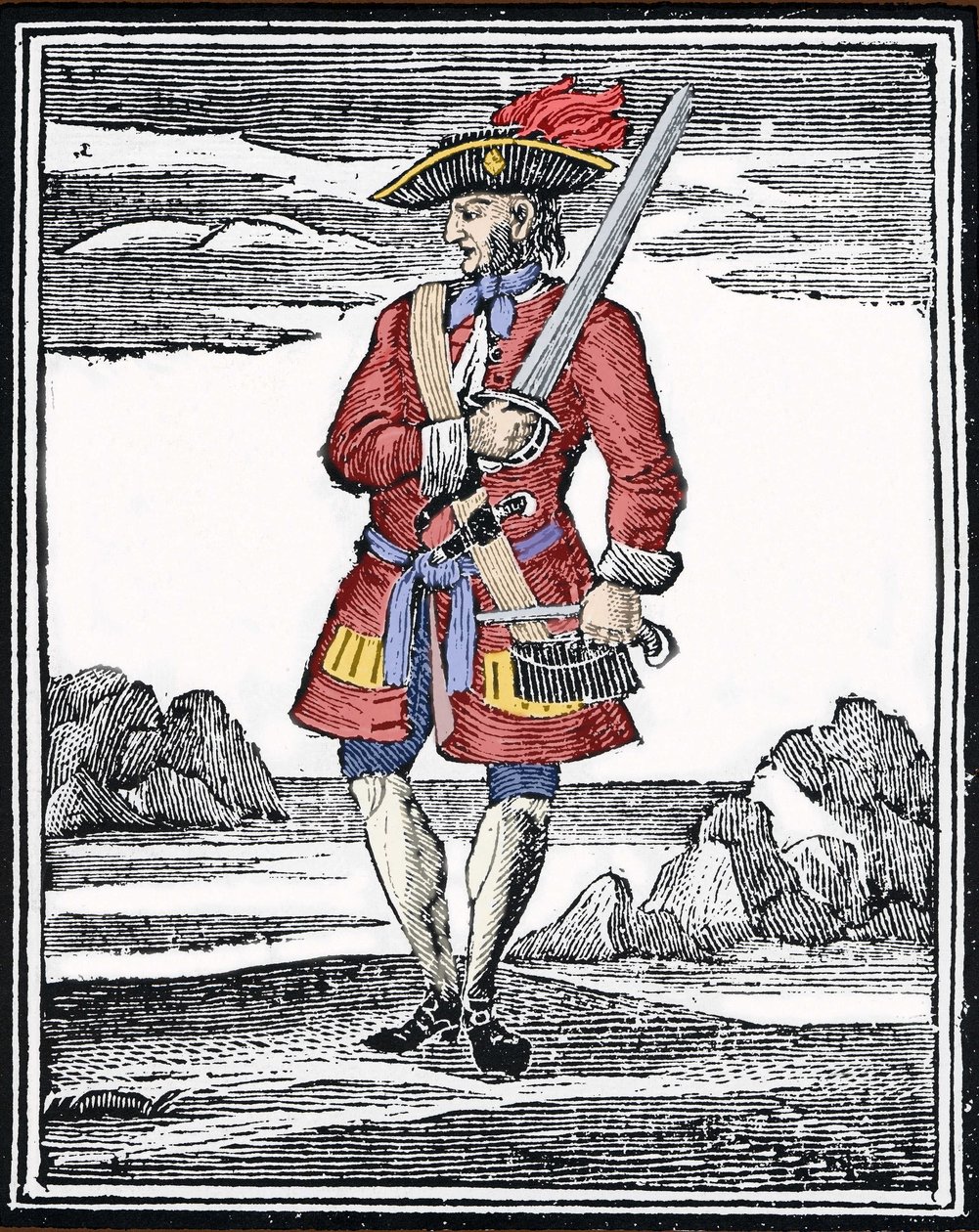 Ritratto del pirata Jack Rackham detto il Rosso o John Rackham, meglio noto come Calico Jack da Anonymous Anonymous