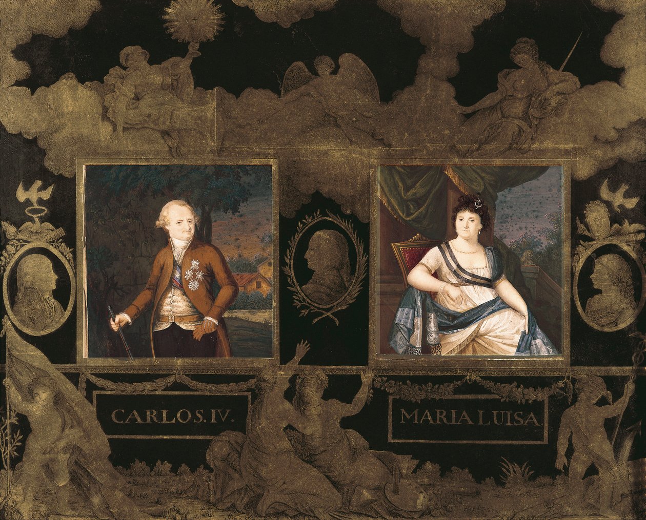 Ritratti del re Carlo IV di Spagna (1748-1819) e di sua moglie Maria Luisa di Borbone Parma (1751-1819) da Anonymous Anonymous