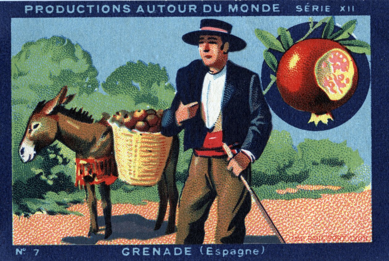 Produzioni nel mondo: Granada in Spagna. Cromolitografia del 1933 in "Album Joseph-Milliat" da Anonymous Anonymous