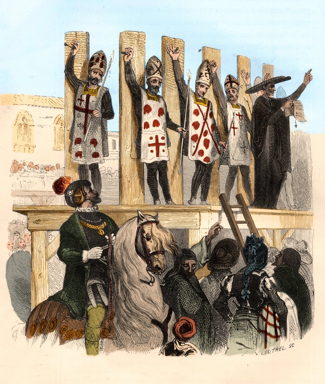 Punizione del chiodo nel XVI secolo. Illustrazione in 