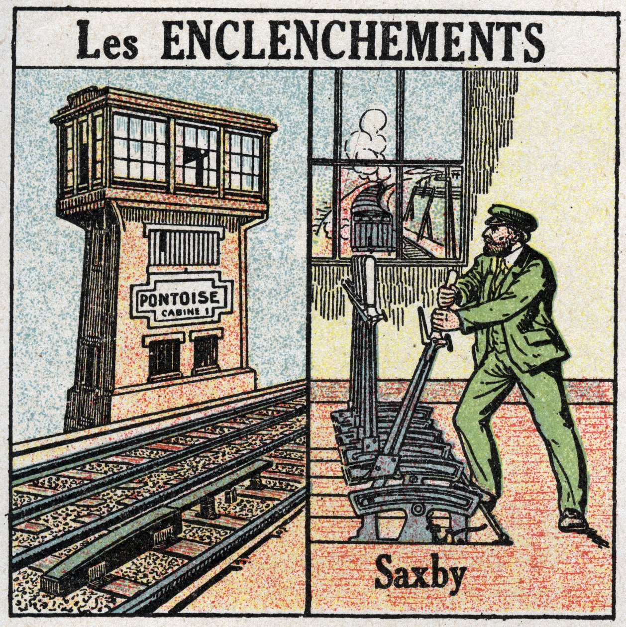 Ferrovie: interblocco. Una stazione ferroviaria con leve individuali Saxby. da Anonymous Anonymous