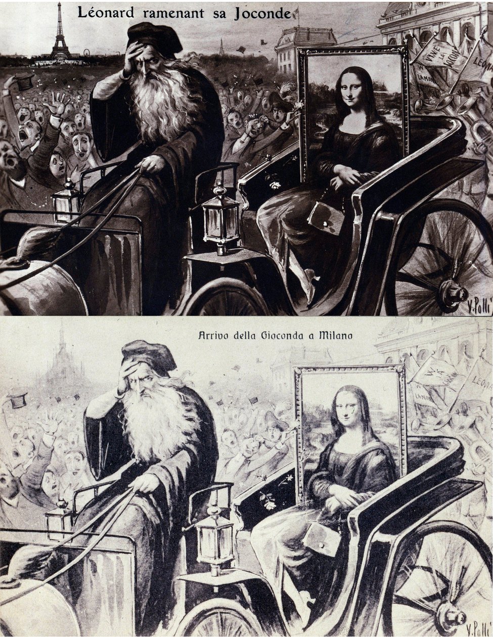 Rappresentazione di Leonardo da Vinci che riporta la sua opera 