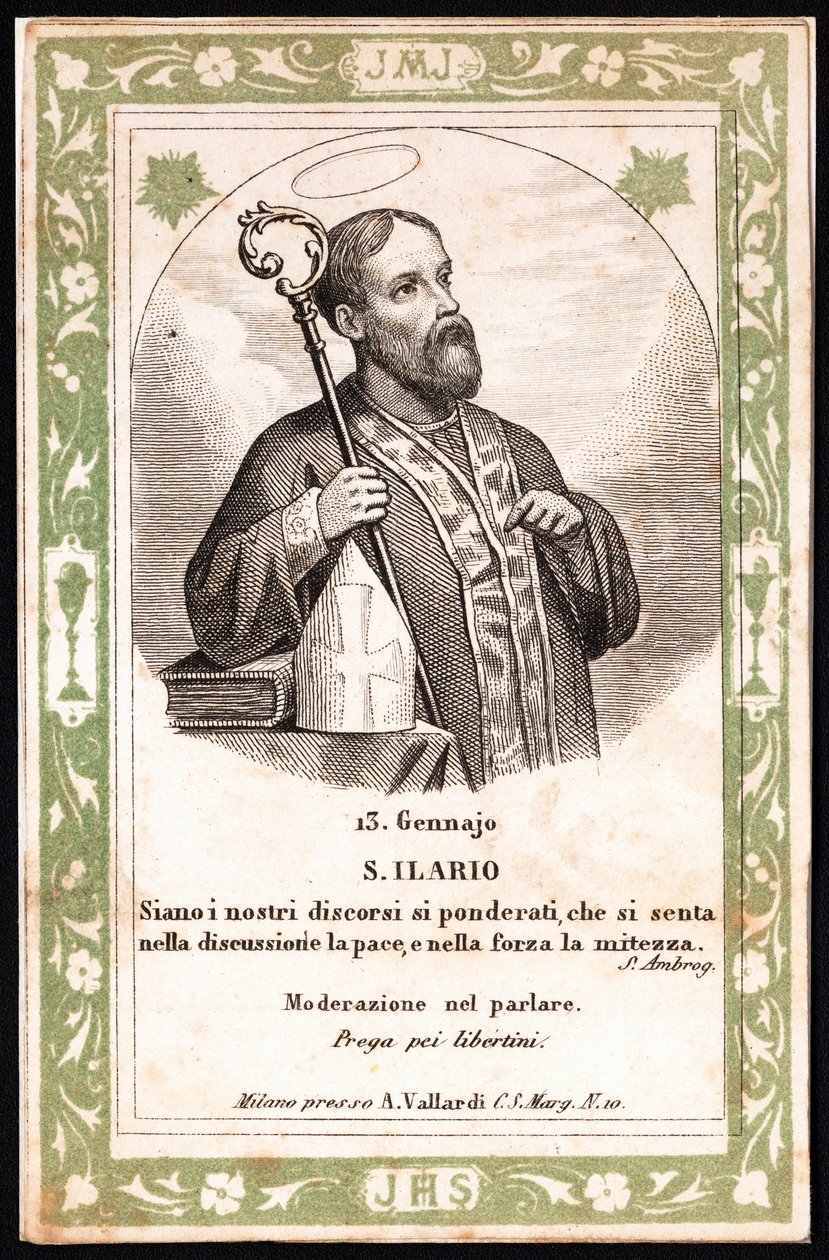 Rappresentazione di San Ilario. Immagine pia. Cartolina. Inizio XX secolo. Collezione privata da Anonymous Anonymous