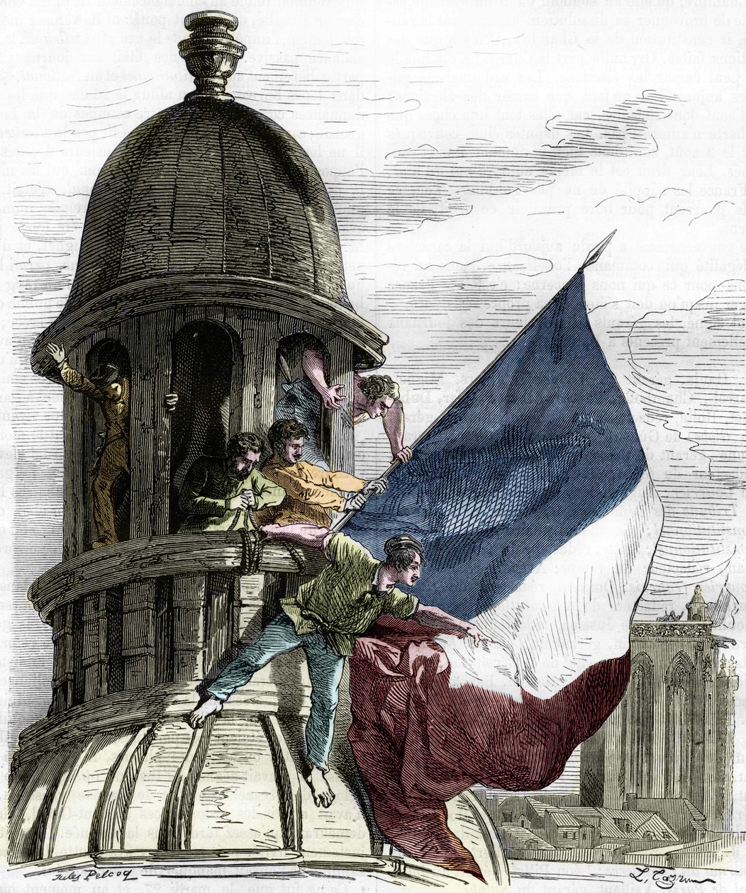 Rivoluzione del 1830: la bandiera tricolore sul municipio da Anonymous Anonymous
