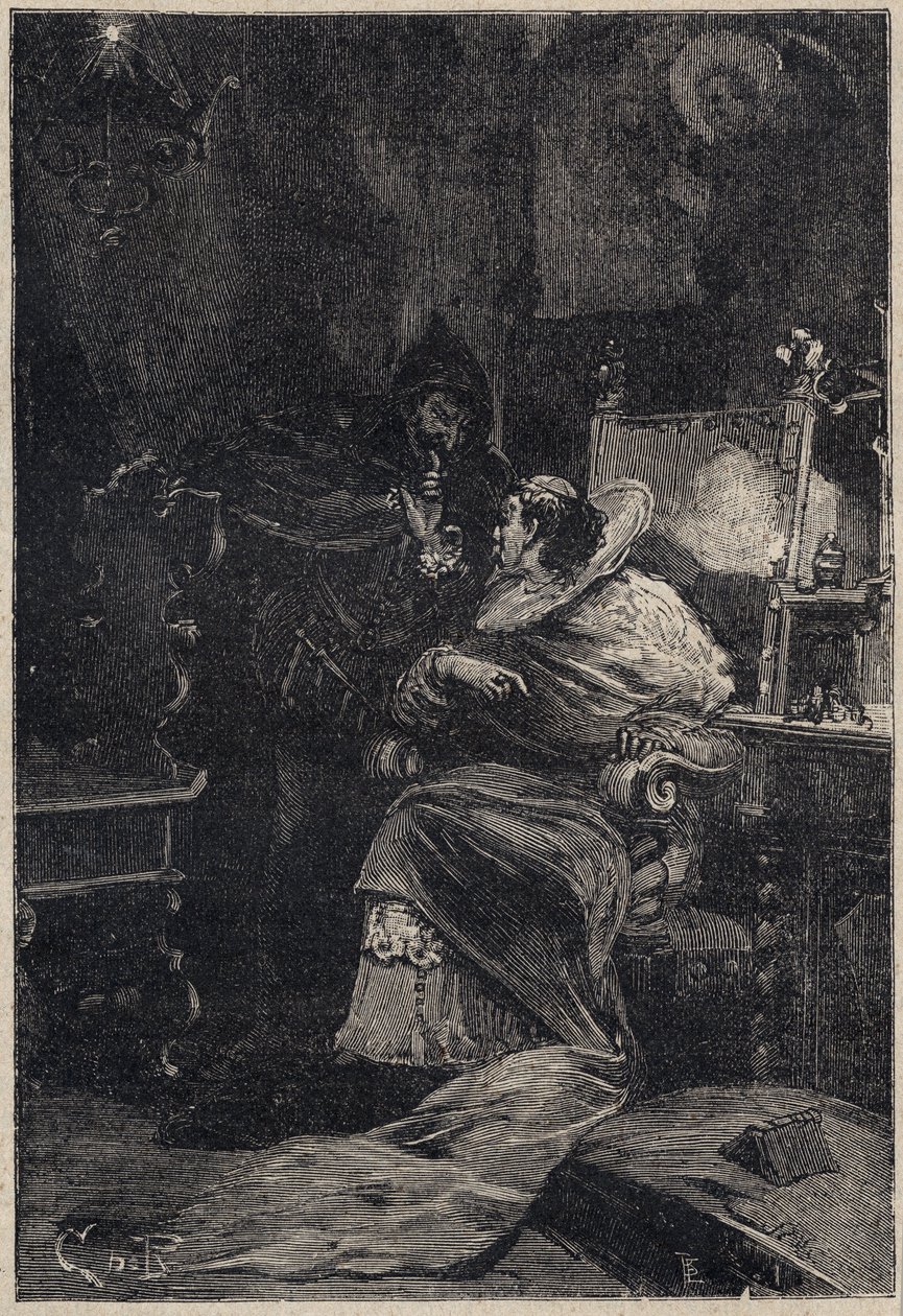 Rodrigo Borgia e Ascanio Maria Sforza Visconti (1455-1505) - incisione da 