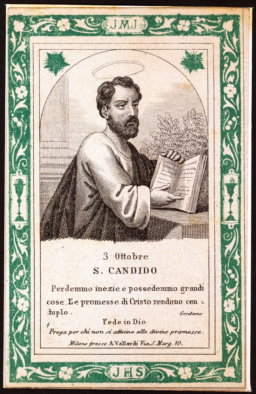 Santa Candida. Immagine pia. Cartolina. Inizio XX secolo. Collezione privata da Anonymous Anonymous