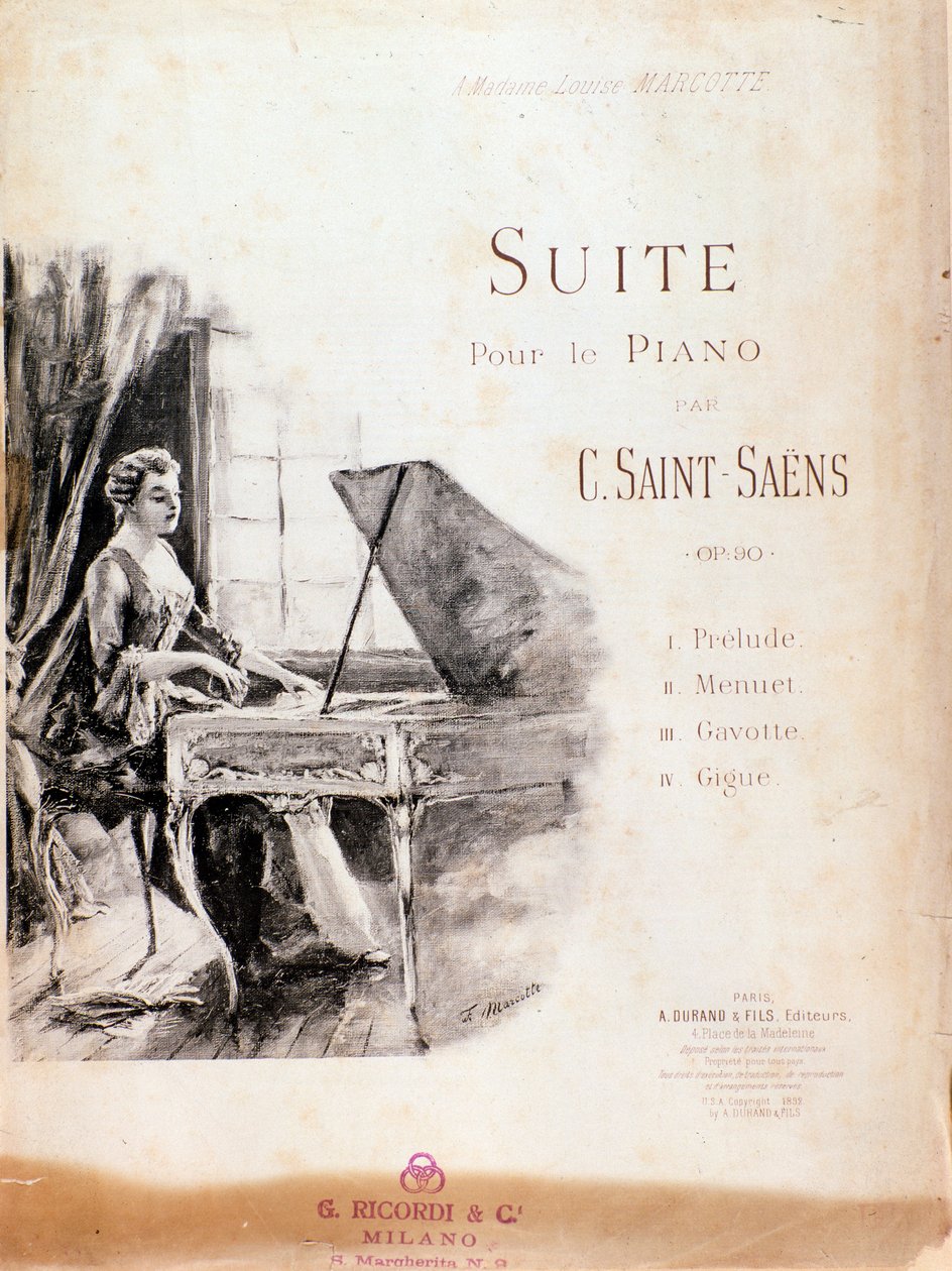 Partitura di Suite per pianoforte (Opus 90) di Camille Saint-Saens da Anonymous Anonymous
