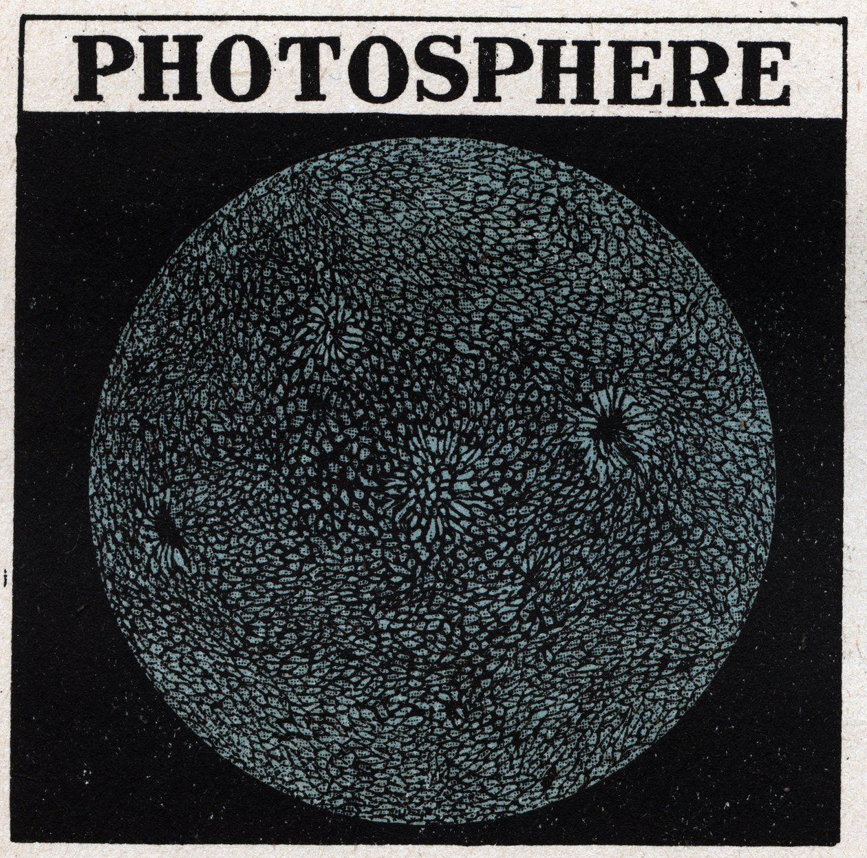 Analisi spettrale: composizione del sole. La superficie del sole è chiamata fotosfera. Illustrazione anonima del 1925. Collezione privata. da Anonymous Anonymous