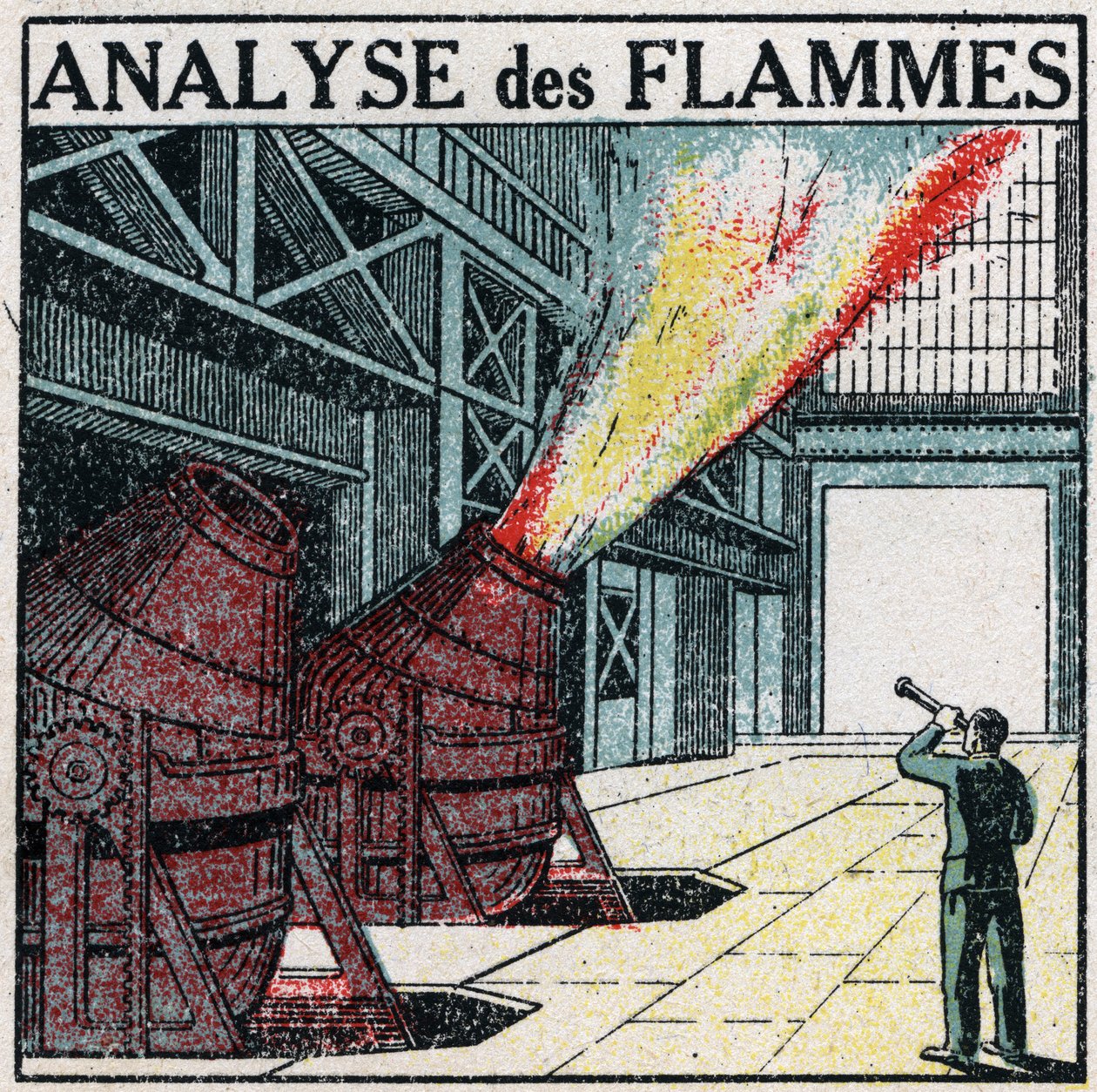 Analisi spettrale: analisi della fiamma. Illustrazione anonima del 1925. Collezione privata. da Anonymous Anonymous