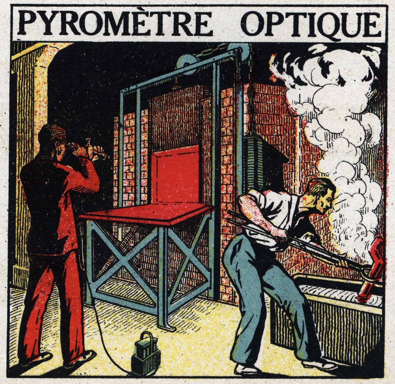 Analisi spettrale: pirometro ottico. Illustrazione anonima del 1925. Collezione privata. da Anonymous Anonymous