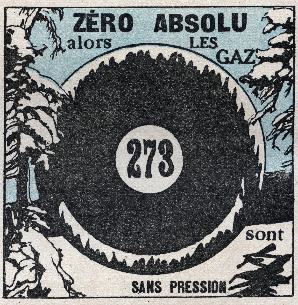 Temperatura ed espansione: zero assoluto (-273 gradi centigradi). Illustrazione anonima del 1925. Collezione privata. da Anonymous Anonymous