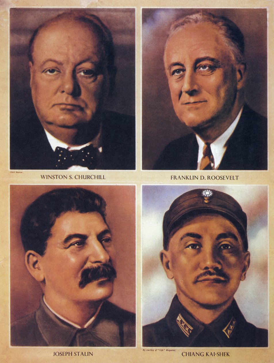 I leader alleati della Seconda Guerra Mondiale - Winston Churchill, Franklin Delano Roosevelt, Joseph Stalin e Chiang Kai Shek - 1943 da Anonymous Anonymous