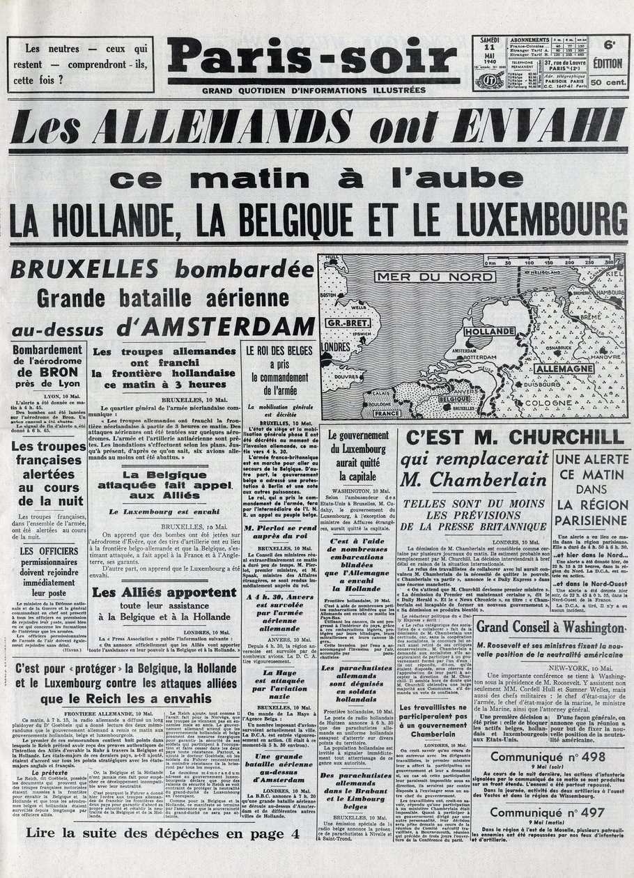 La Battaglia del Belgio o Campagna del Belgio - Campagna dei 18 giorni - invasione del Belgio da parte delle truppe tedesche durante la Seconda Guerra Mondiale - PARIS EVIOR dell