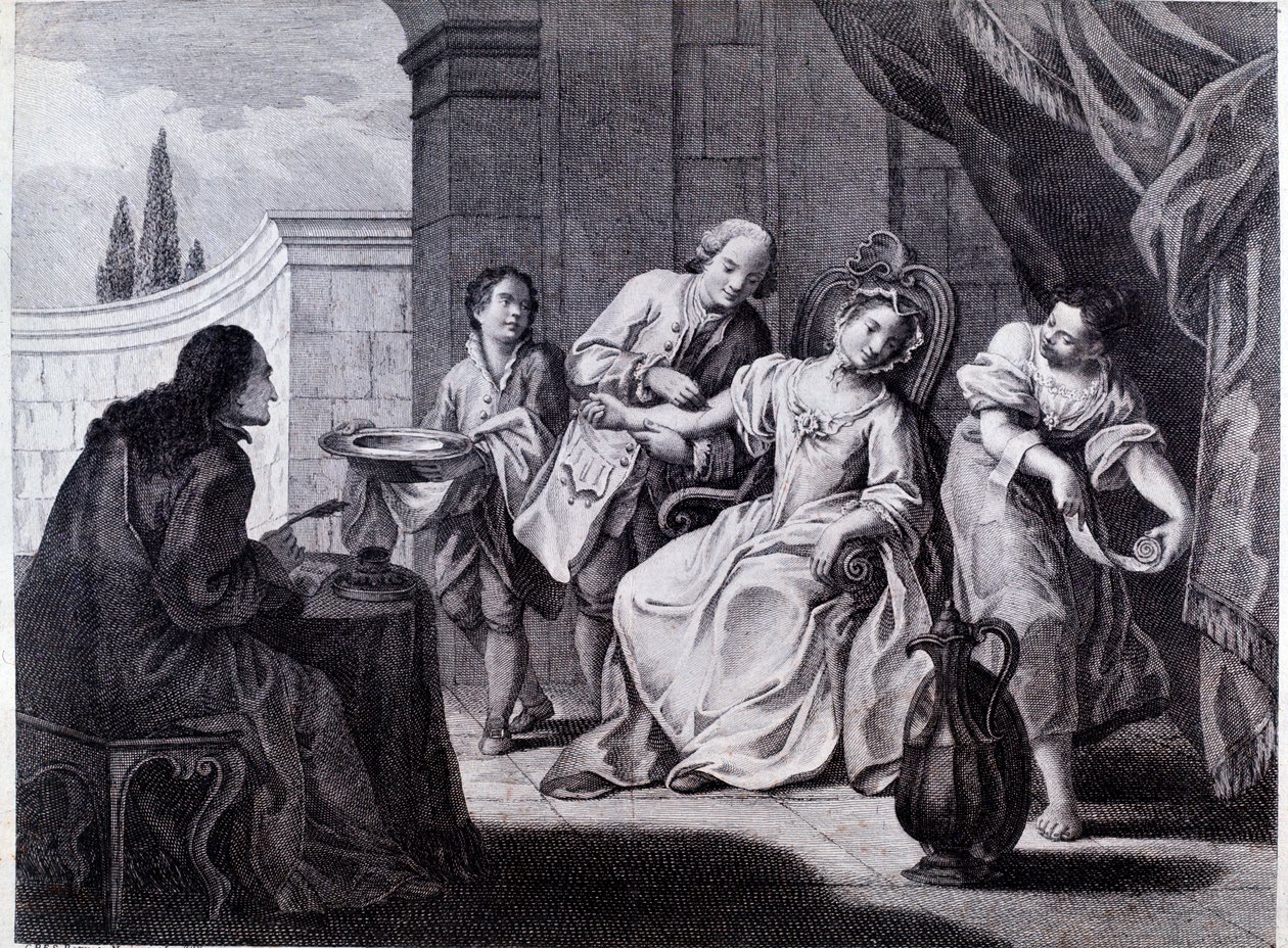 Il salasso, tecnica medica (incisione) da Anonymous Anonymous