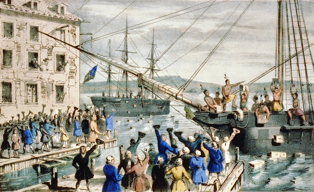 Il Boston Tea Party: Distruzione del tè nel porto di Boston da Anonymous Anonymous