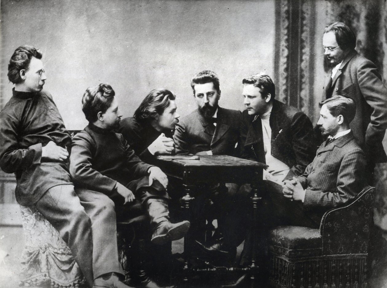 Il Circolo Letterario di Mosca Sreda - Membri del circolo letterario Sreda, formato nella seconda metà degli anni 1890 da scrittori realisti russi - Ritratti di intellettuali russi del gruppo letterario Znanie da Anonymous Anonymous
