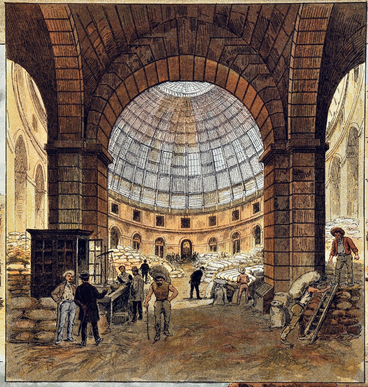La Borsa di Parigi di Deroy, Incisione del 1887 in "Paris-Illustrous Newspaper Weekly". da Anonymous Anonymous