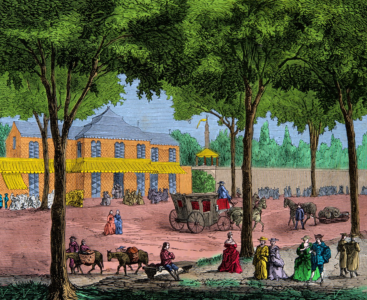 Il caffè turco sul Boulevard du Temple a Parigi nel 1780. Incisione. Collezione privata da Anonymous Anonymous