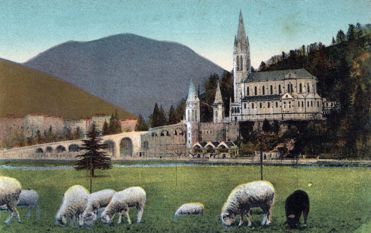 La basilica di Lourdes - Hautes Pyrénées (65) intorno al 1900 da Anonymous Anonymous