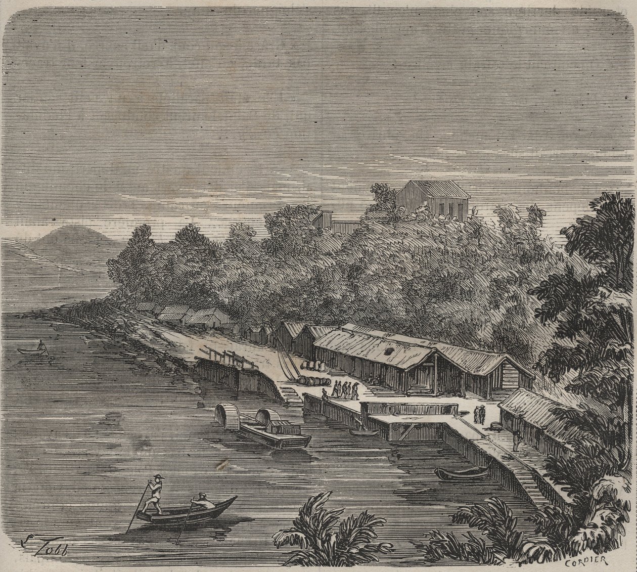 Il penitenziario Saint-Laurent a Cayenna (Guyana francese) nel XIX secolo. Incisione in "Histoire des bagnes depuis leur création à nos jours" (1877) di Pierre Zaccone (1817-1895). Colonia penale da Anonymous Anonymous