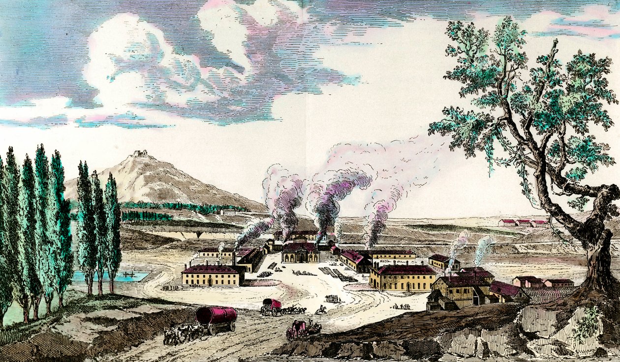 La fonderia reale al Creusot (Saona e Loira) nel 1787. Produceva tra l
