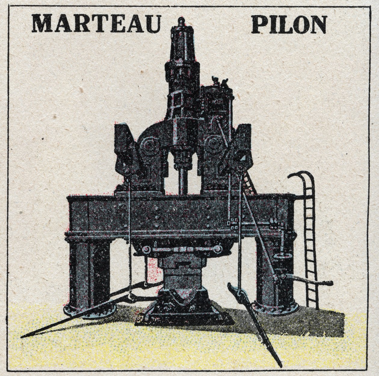 La macchina a vapore: martello battente. Illustrazione anonima del 1925. Collezione privata. da Anonymous Anonymous