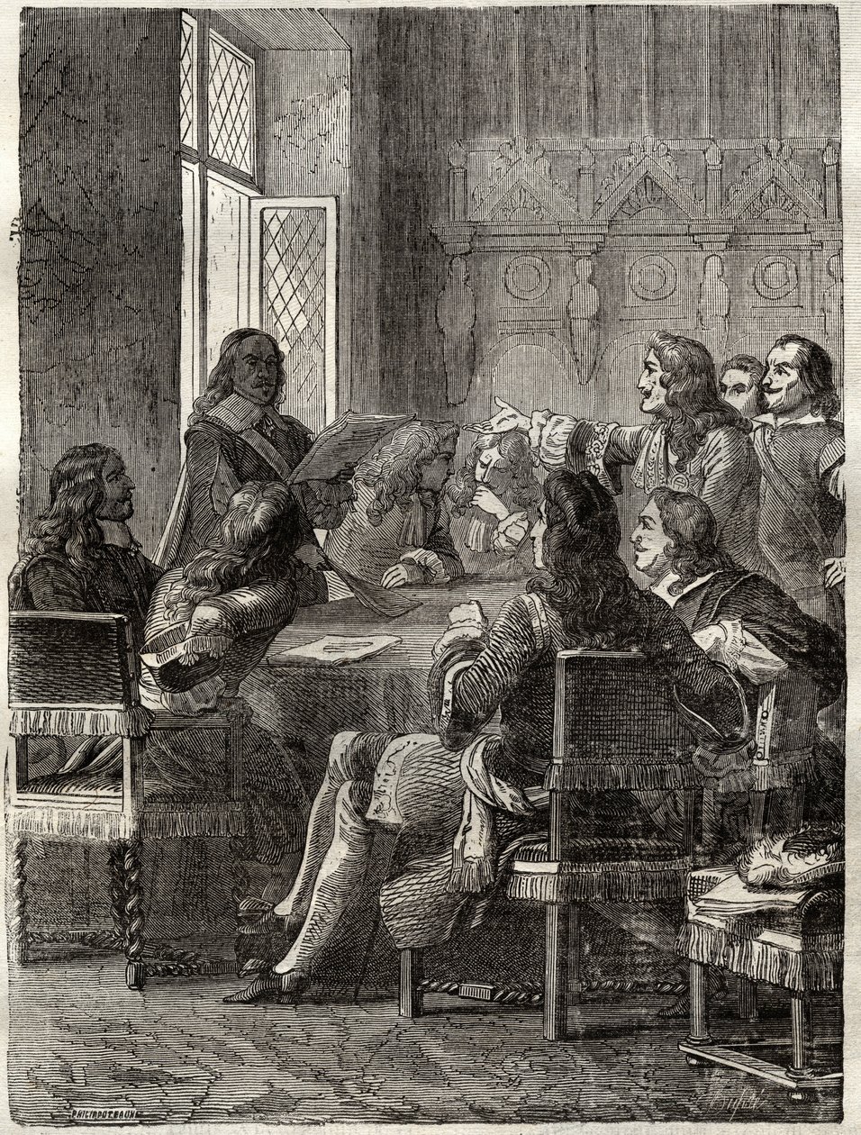 Trattato di Ryswick (30 ottobre 1697) (fine della Guerra della Lega di Augusta tra Luigi XIV e la Grande Alleanza). Incisione del XIX secolo. Collezione privata da Anonymous Anonymous