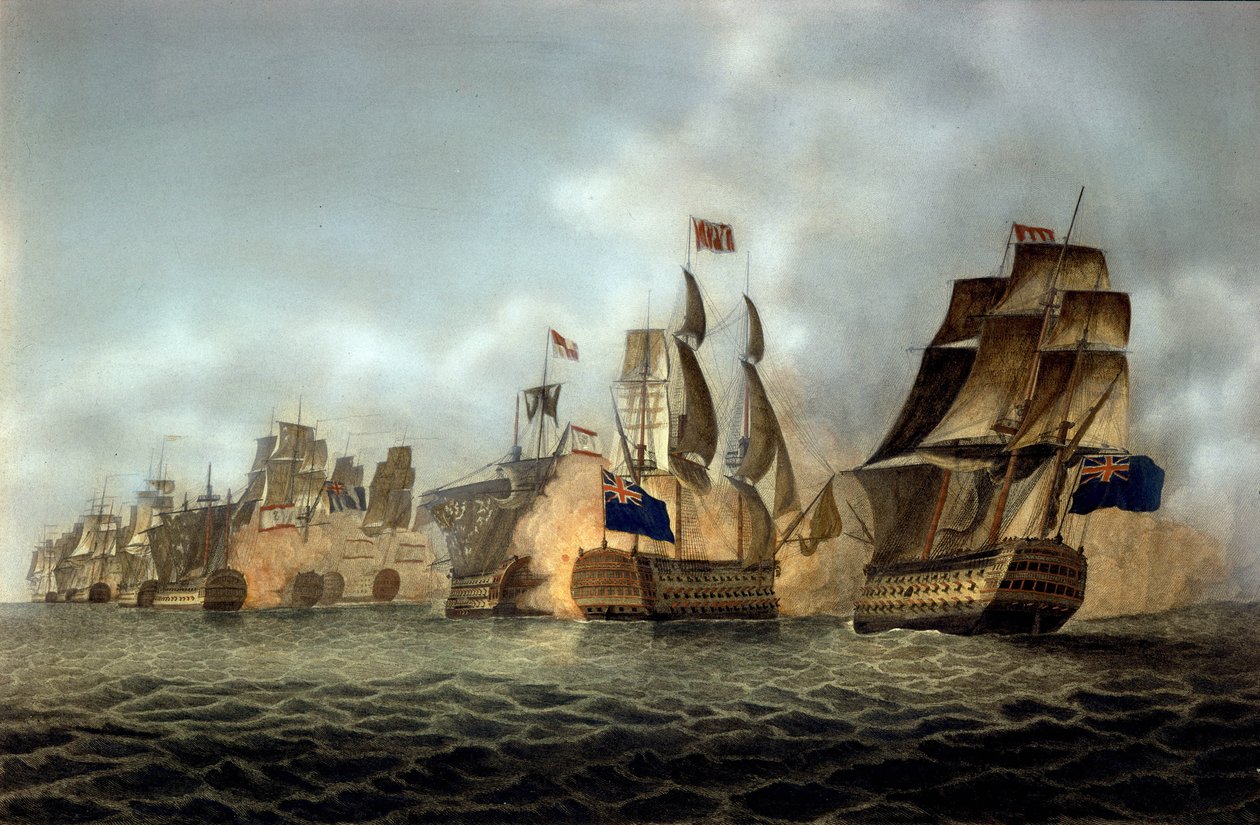Veduta della battaglia di Capo San Vincenzo del 14/02/1797 (incisione del 1798) da Anonymous Anonymous