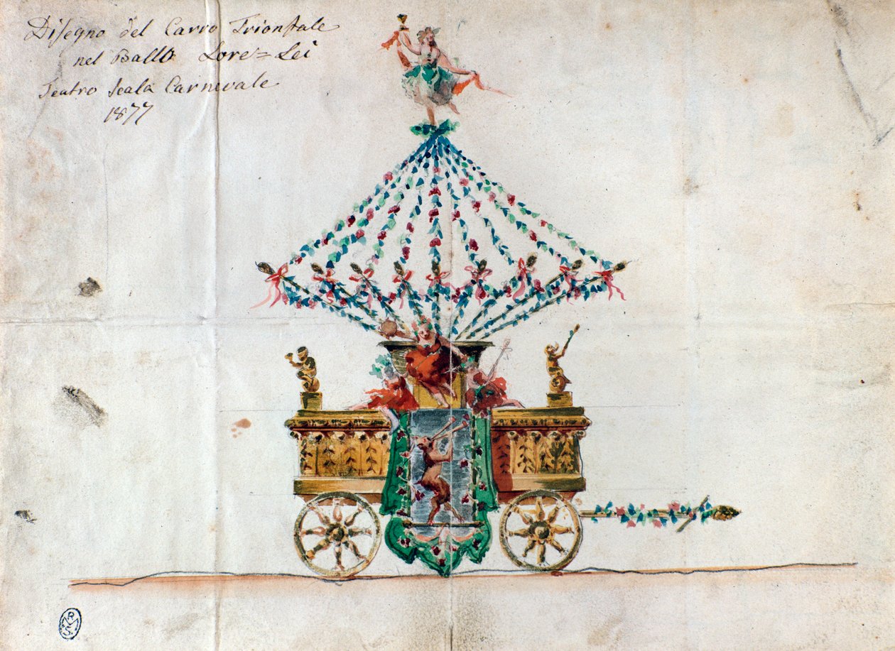 Vista del carro trionfale in Lorelei, opera di Catalani (1877) da Anonymous Anonymous