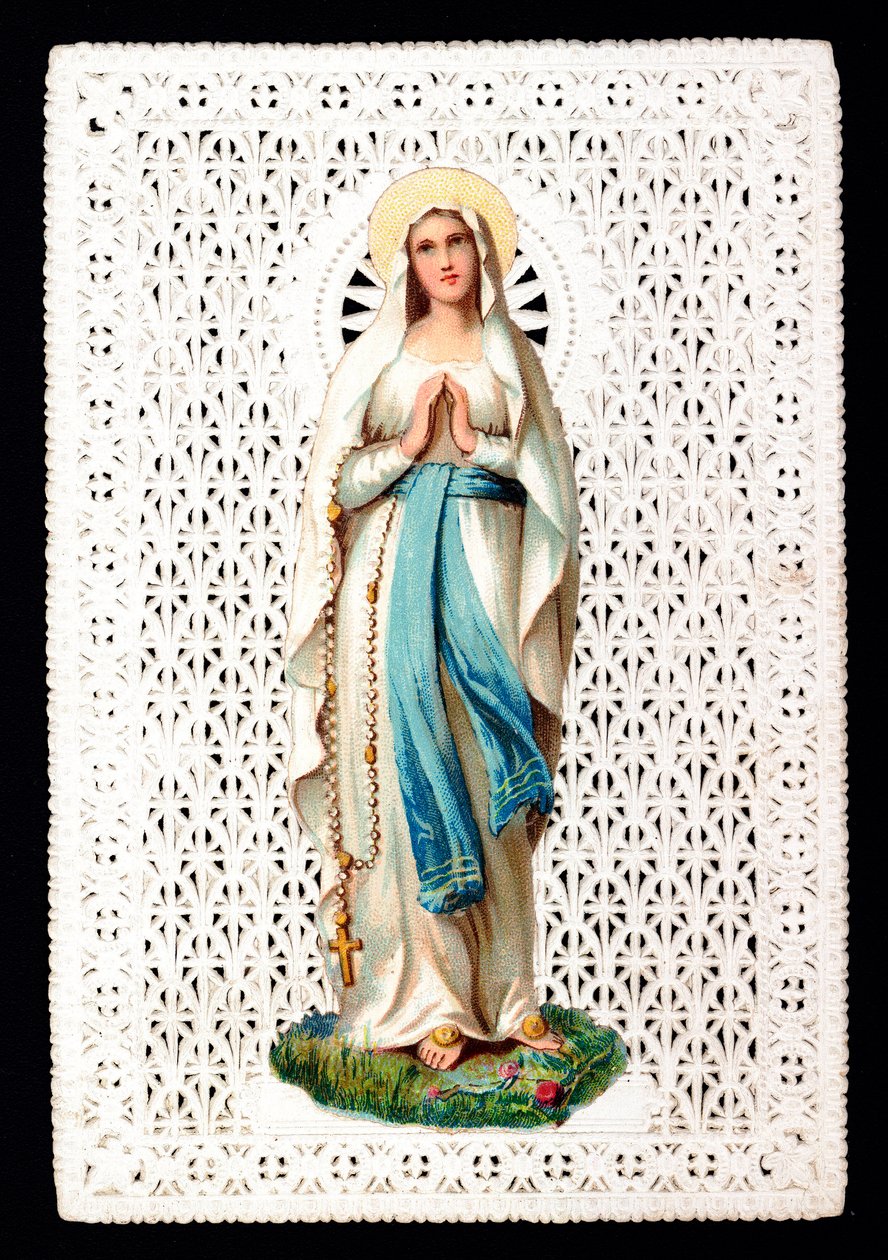 Vergine Maria Immagine pia. Cromolitografia ritagliata da Anonymous Anonymous