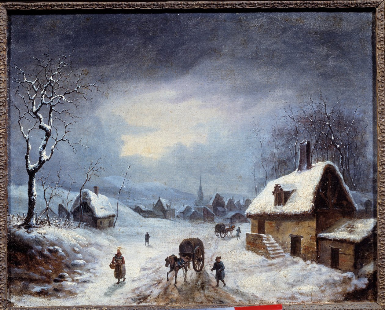 Paesaggio invernale (carrozza su una strada innevata) da Anonymous Anonymous