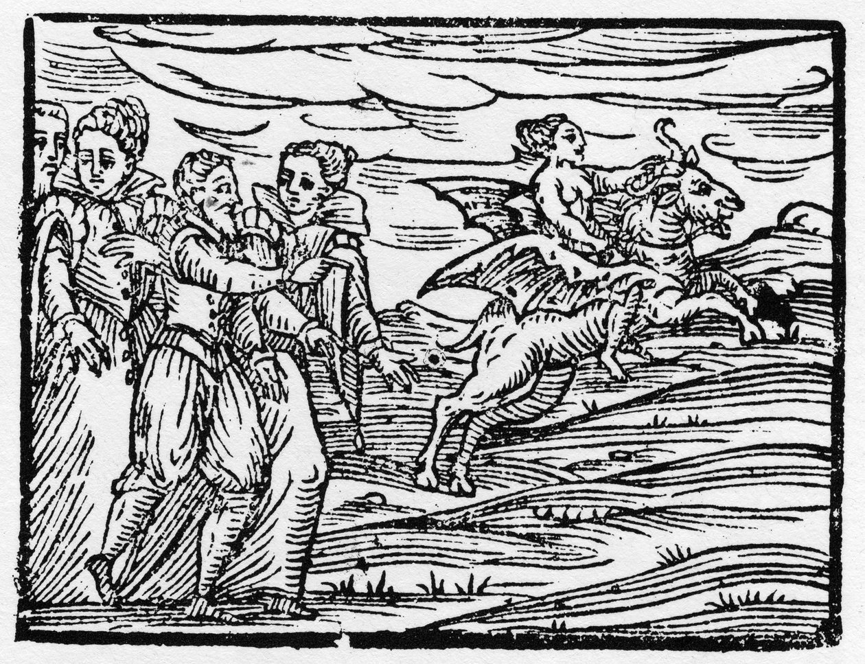 Strega che cavalca una capra - 