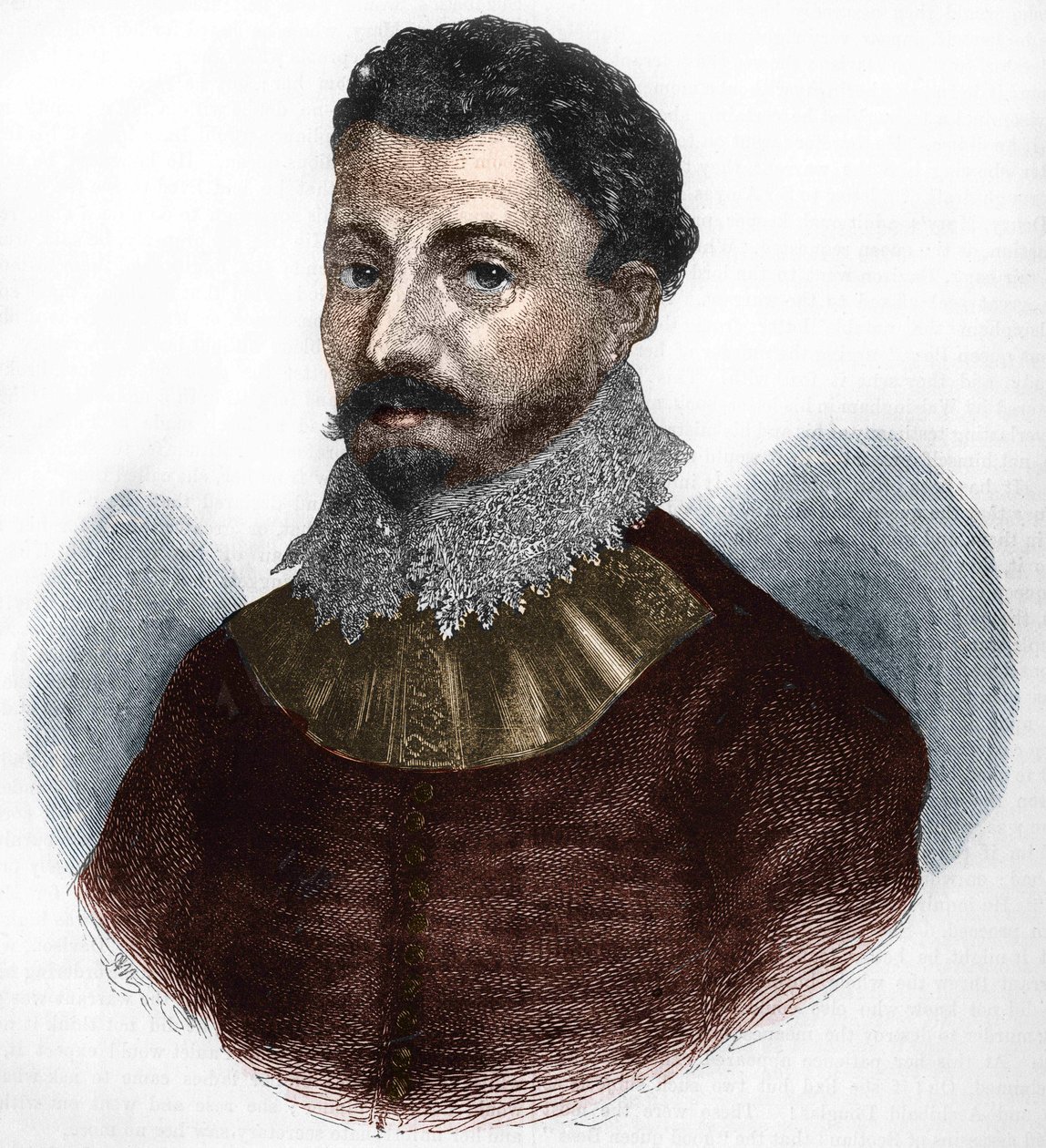 Ritratto di Sir Francis Drake. Navigatore e corsaro inglese (nato a Tavistock, Devonshire, c. 1540 a Portobelo, Panama) da Anonymous Anonymous