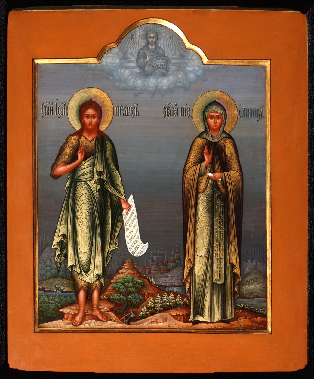 San Giovanni il Precursore e Santa Olimpia la Diaconessa, fine XIX secolo da Anonymous Russian icon painter