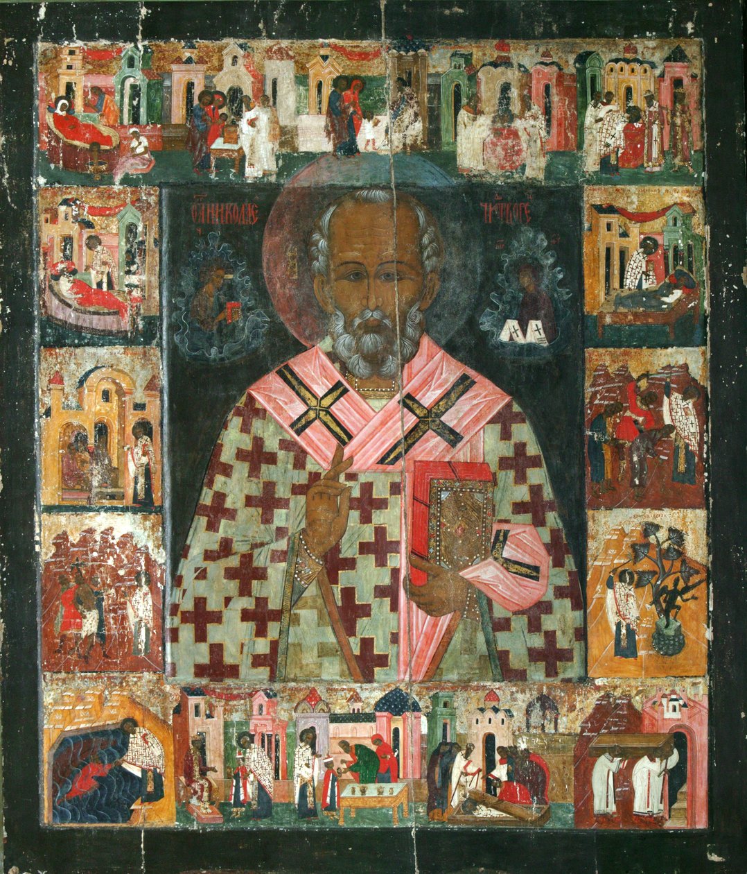 San Nicola con scene della sua vita, XVI secolo da Anonymous Russian icon painter
