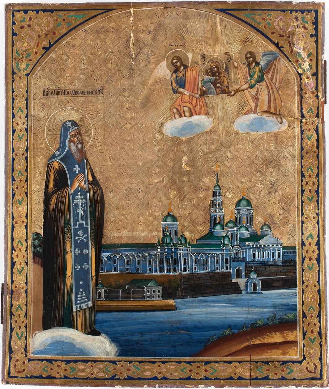 San Nilo del Lago Seliger, 1800 da Anonymous Russian icon painter