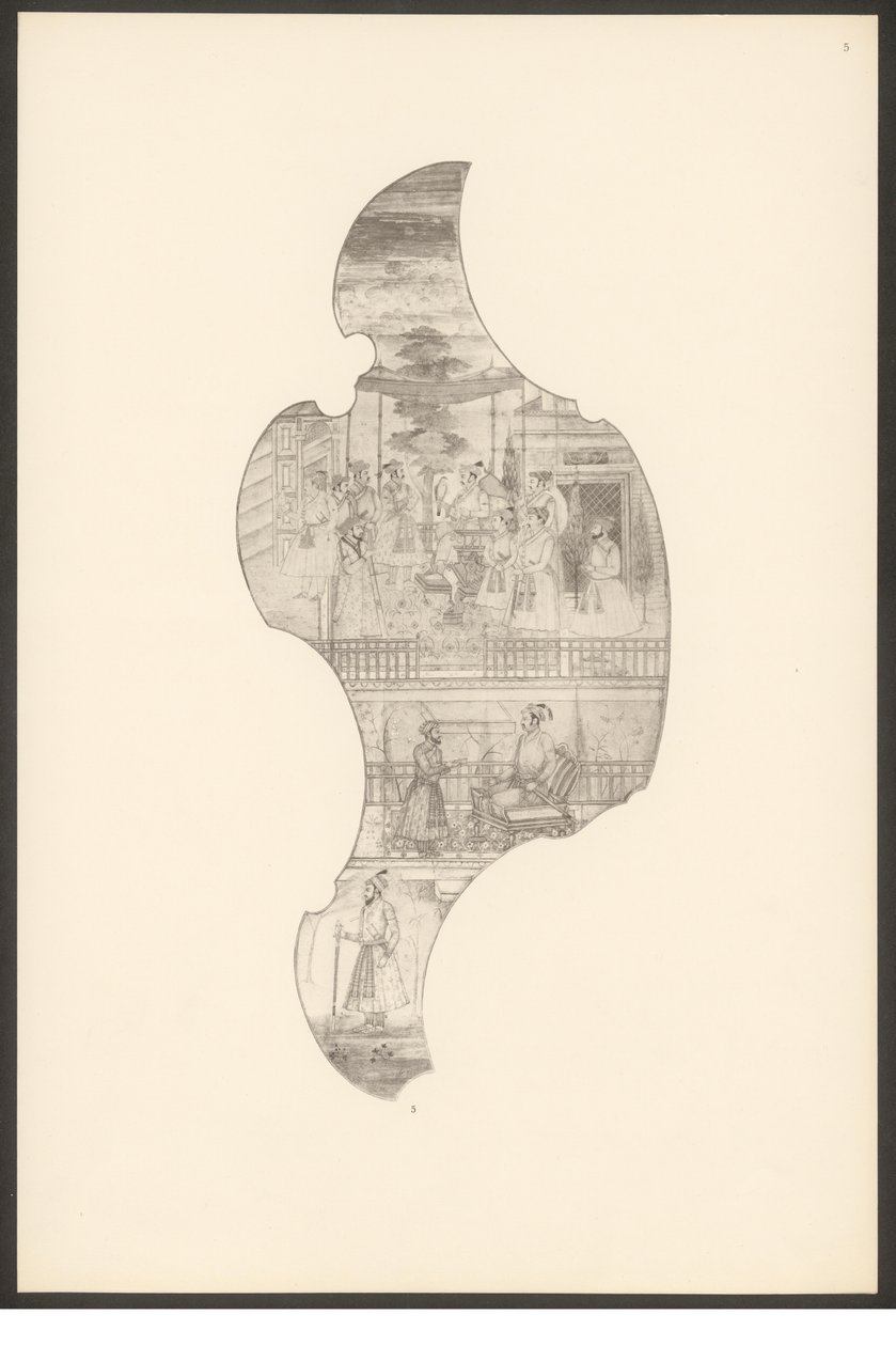 Tedesco: Miniatura Moghul proveniente dalla Sala del Milione di Schönbrunn, ora alla Biblioteca Nazionale Austriaca n. 5. da anonymus