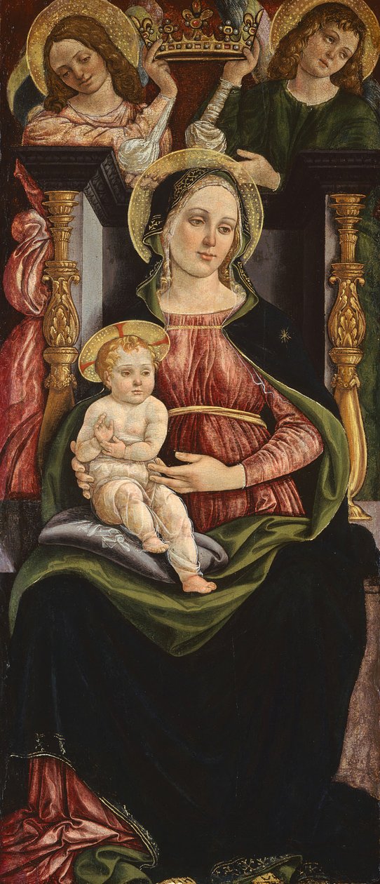 Vergine e Bambino in trono con due angeli che tengono una corona, 1505-1515 da Ansano Ciampanti
