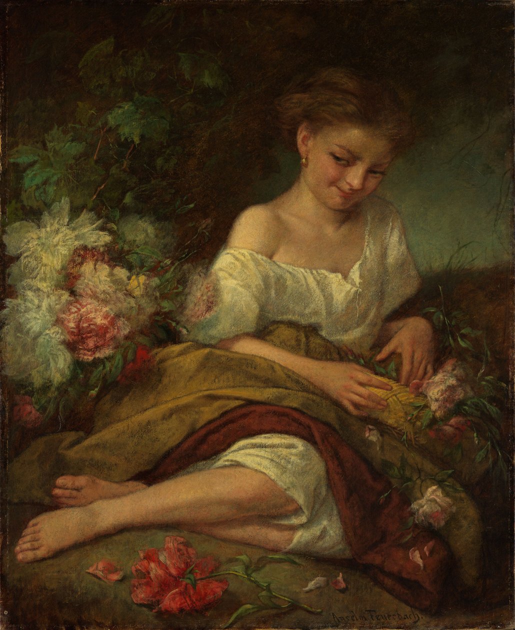 Bambina che porta i fiori da Anselm Feuerbach