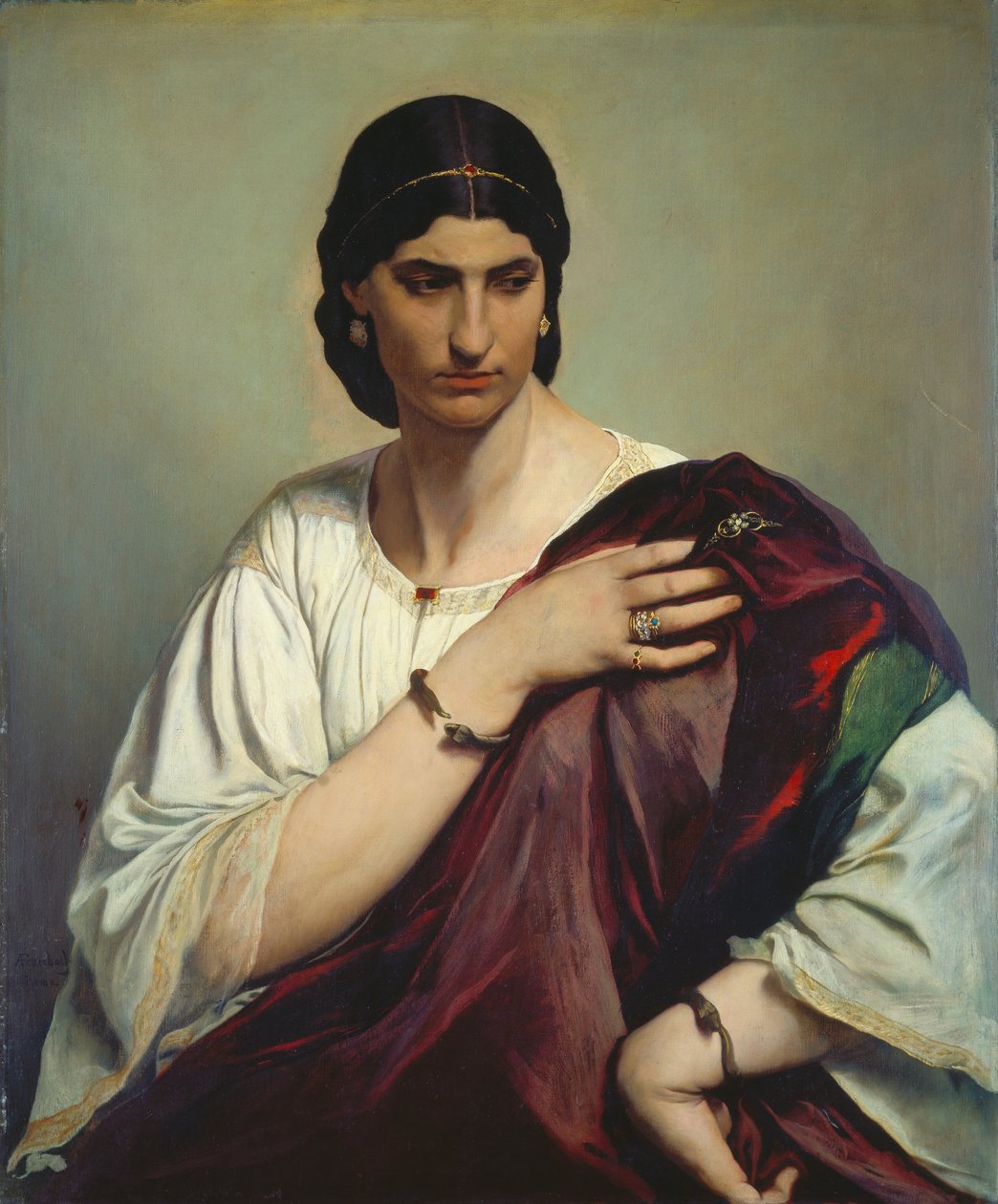 Ritratto a mezzo busto di una donna romana da Anselm Feuerbach